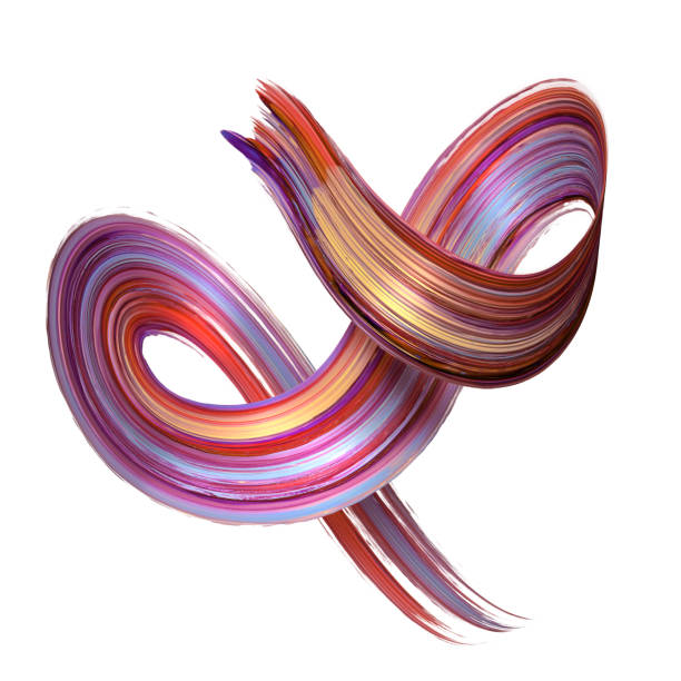 istock 3d render, abstract brush stroke, paint splash, splatter, colorful curl, artistic spiral, vivid ribbon 850150514