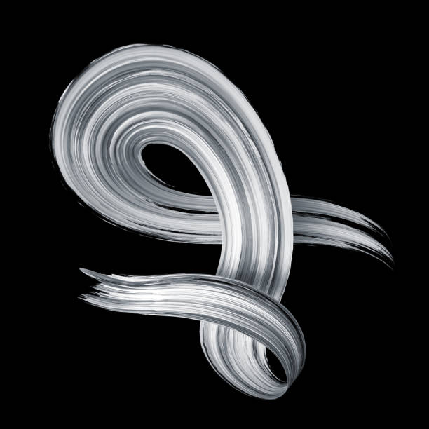 istock 3d render, abstract brush stroke, white paint texture, splash, splatter, wavy lines, dynamic ribbon, calligraphic smear 850156878