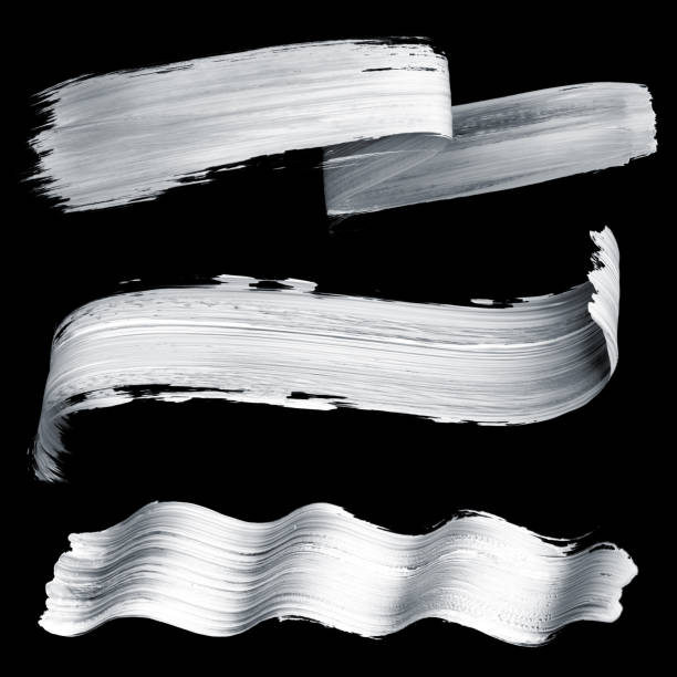 istock 3d render, abstract brush stroke, white paint texture, splash, splatter, wavy lines, dynamic ribbon, calligraphic smear 850159788