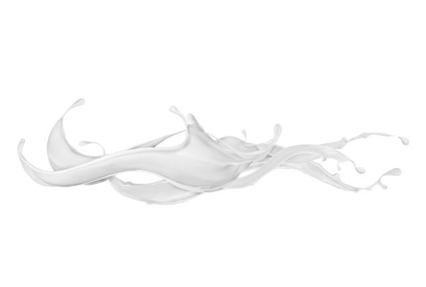 istock Abstract splashes of milk or cream on white background 850163266