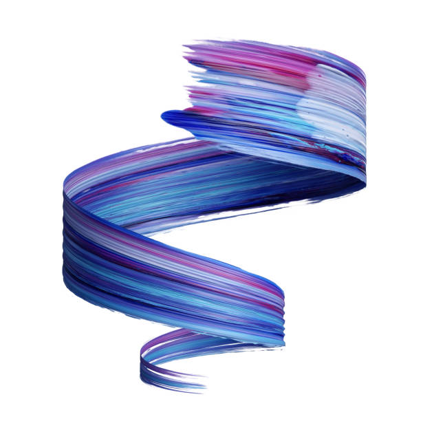 istock 3d render, abstract brush stroke, paint splash, splatter, colorful curl, artistic spiral, vivid ribbon 850167512