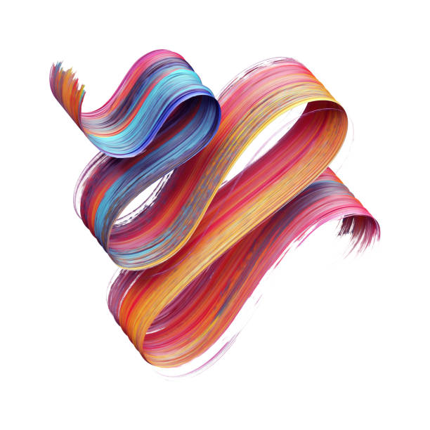 istock 3d render, abstract brush stroke, paint splash, splatter, colorful curl, artistic spiral, vivid ribbon 850175386