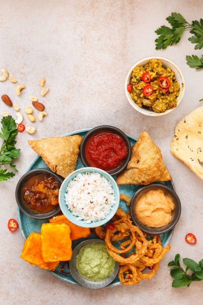 istock Traditional Indian vegetarian snack  thali 850175620