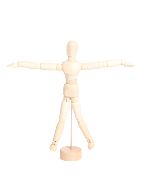 istock Wooden artist mannequin representation vitruvian man 850182412