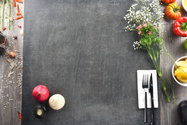 istock vegetables and fruits on stone background 850187998