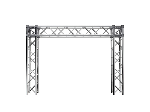 Truss construction. Isolated on white background. 3D rendering illustration. Front view.