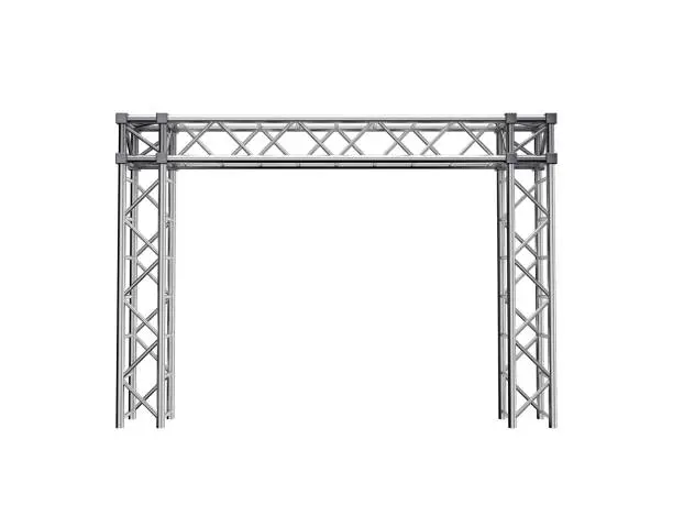 Photo of Truss construction. Isolated on white background. 3D rendering illustration.