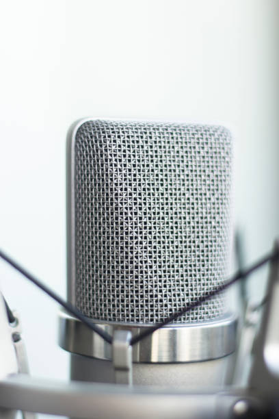 istock Large diaphragm condenser studio recording voice microphone to record professional voiceovers, singing and dubbing 850194982
