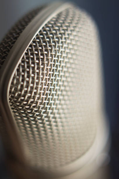 istock Large diaphragm condenser studio recording voice microphone to record professional voiceovers, singing and dubbing 850196172
