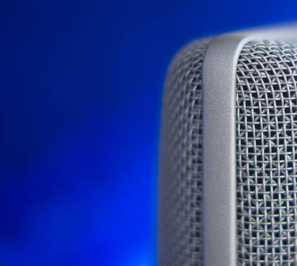 istock Large diaphragm condenser studio recording voice microphone to record professional voiceovers, singing and dubbing 850196224