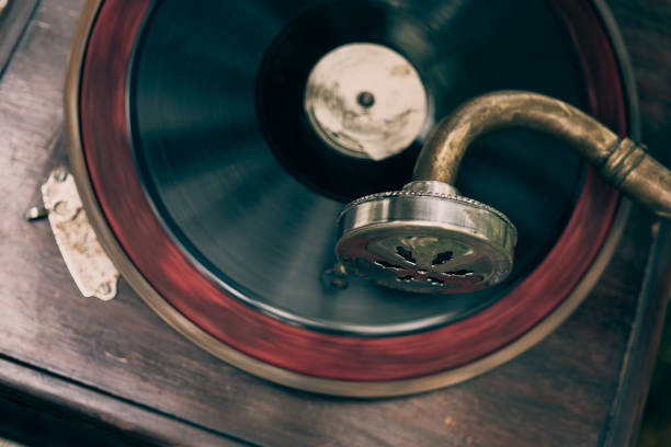 istock Vintage gramophone turntable vinyl record player 850203990