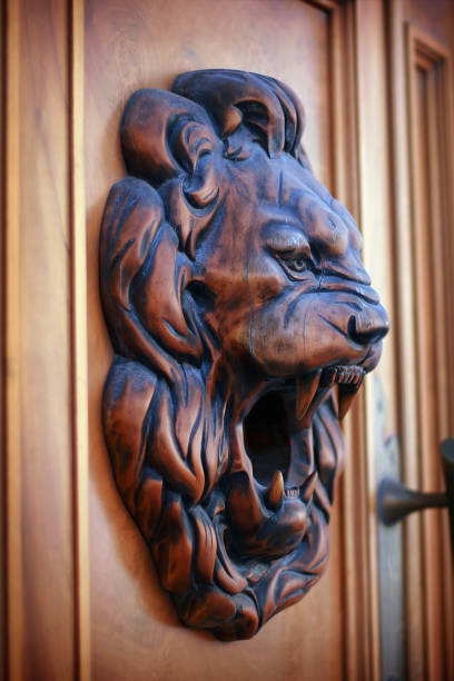 istock Lion wooden relief 850208098