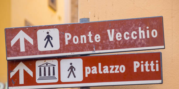 istock Direction signs to Ponte Vecchio in Florence 850219166
