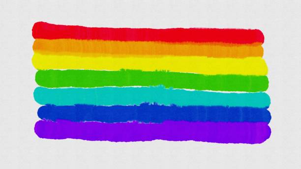 istock Rainbow watercolor brush stroke on white 850231042