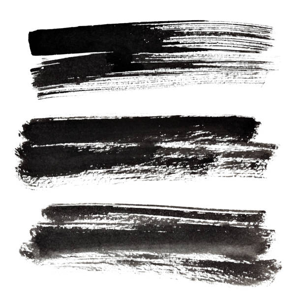 istock Set of ink black brush strokes 850235528