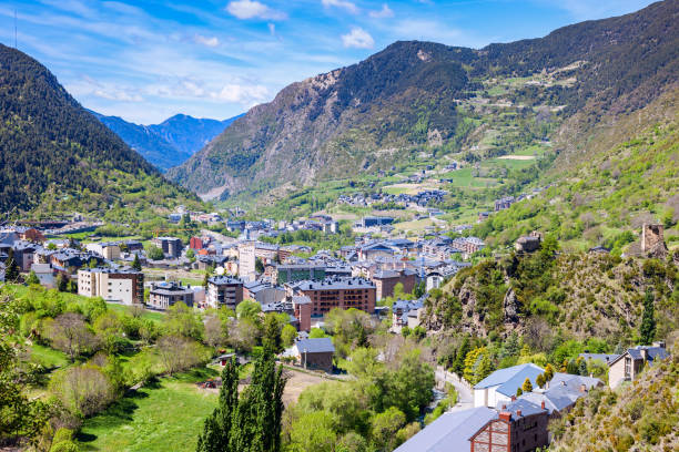 istock Panorama of Encamp in the morning 850246342