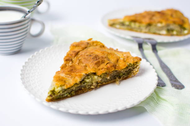 istock Homemade pie with cheese and spinach 850259826