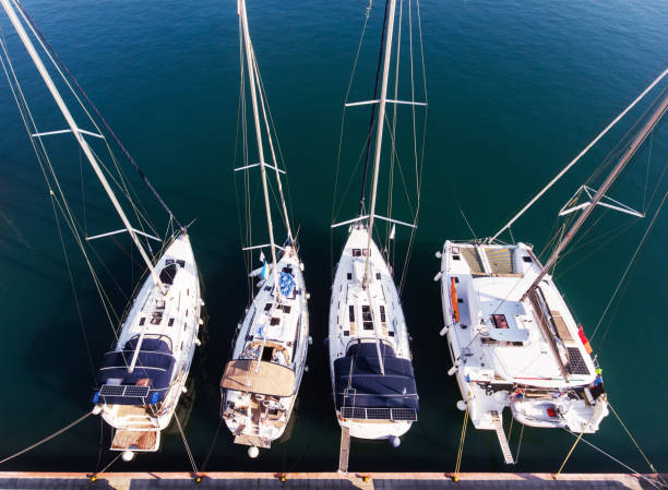 istock Yachts parking aerial view 850262498