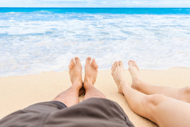 istock Couple sitting on the beach 850304514