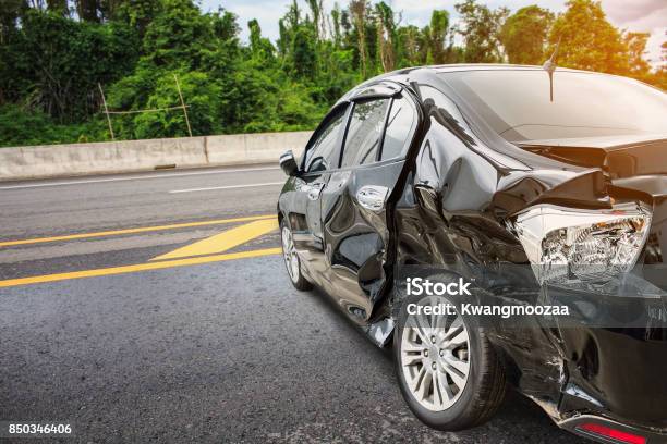 Car Crash Accident On The Road Stock Photo - Download Image Now - Car Accident, Car, Crash