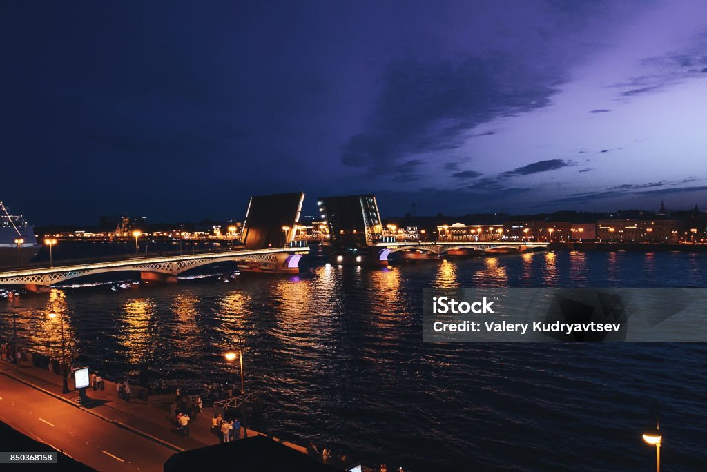Cityscape Of St Petersburgs Famous Palace Bridge Across The Neva River Cityscape Of St Petersburgs Famous Palace Bridge Across The Neva River