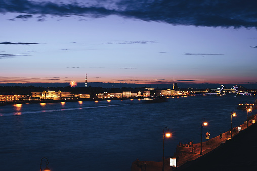 Cityscape Of St Petersburgs Famous Palace Bridge Across The Neva River Cityscape Of St Petersburgs Famous Palace Bridge Across The Neva River