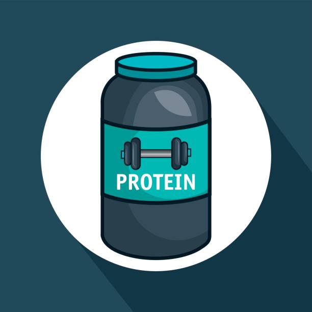 protein gym bottle isolated icon protein gym bottle isolated icon vector illustration design protein powder bottle stock illustrations