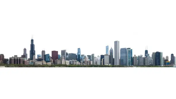 Chicago city skyline on isolate