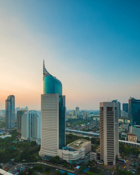 colorfull Jakarta Skyline at dawn