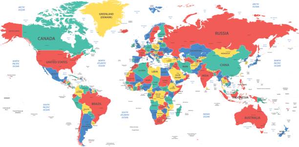 Map Of Western Hemisphere With Everything Detailed World Map With Borders Countries And Cities 