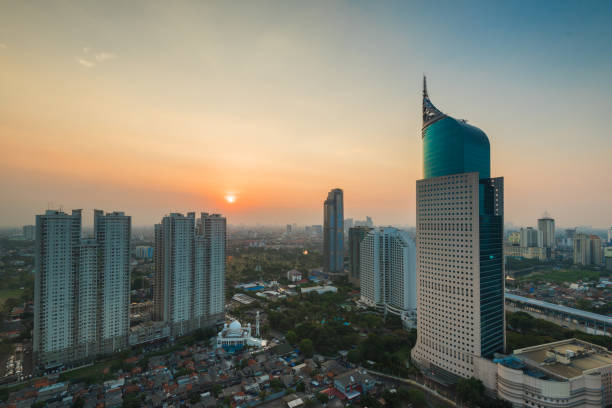 istock colorfull Jakarta Skyline at dawn 850509692
