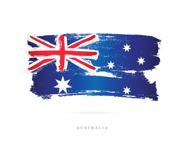 illustrazioni stock, clip art, cartoni animati e icone di tendenza di bandiera dell'australia. illustrazione vettoriale - koala australia sydney australia animal