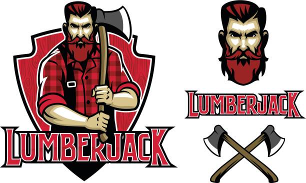 hipster look lumberjack vector of hipster look lumberjack lumberjack stock illustrations