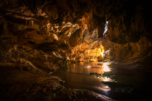istock Beautiful cave and river in Thailand 850601018