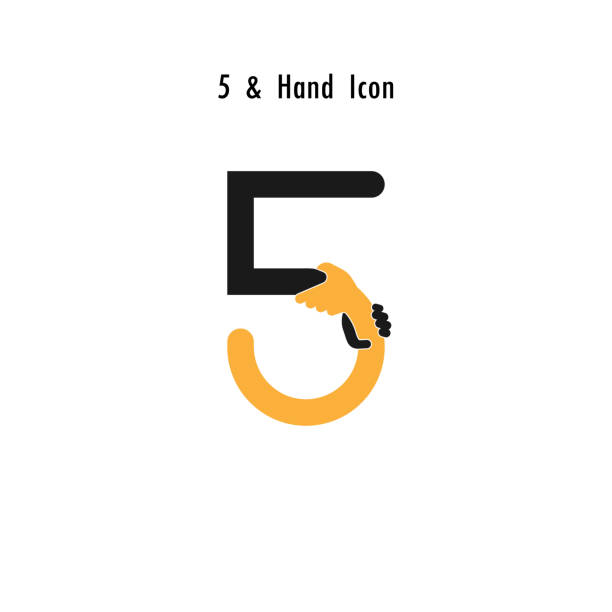 Creative 5- Number icon abstract and hands icon design vector template.Business offer,partnership,hope,support or help concept.Corporate business and industrial logotype symbol. Creative 5- Number icon abstract and hands icon design vector template.Business offer,partnership,hope,support or help concept.Corporate business and industrial logotype symbol.Vector illustration succor stock illustrations