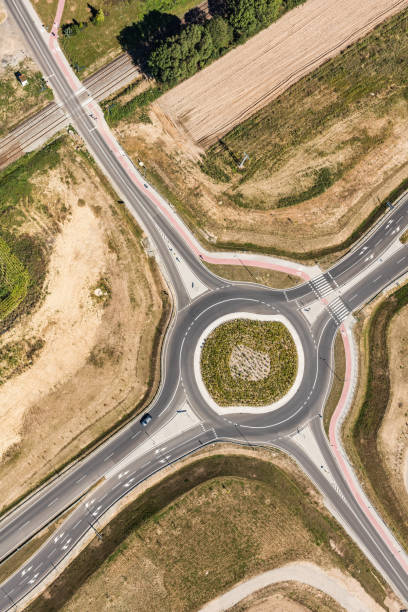 istock aerial view of roundabout 850621230