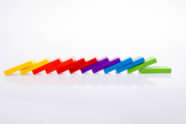 istock Coorful domino blocks on white background 850624298