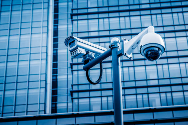 istock Security camera in front of the office building 850633352