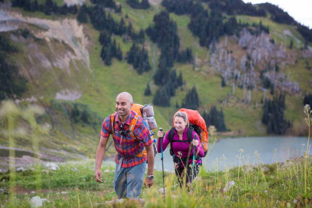 istock Couple enjoying a hike in the park 850636182