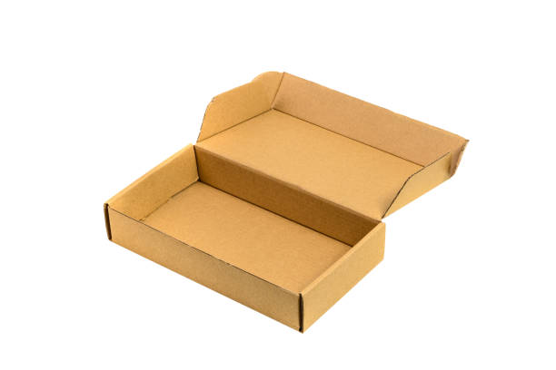istock Brown tray or brown paper package or cardboard box isolated with soft shadow. 850643004