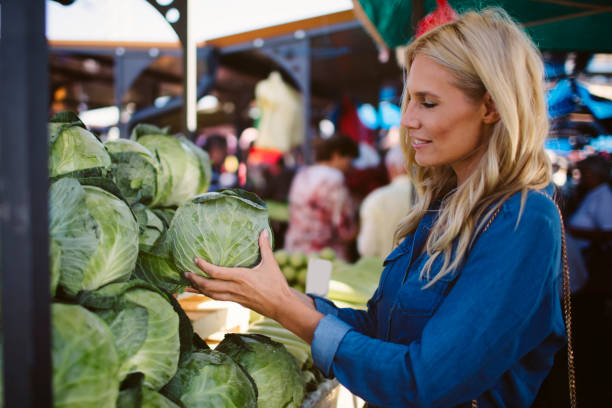 Woman on greenmarket