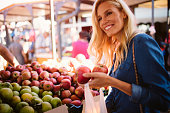 Woman on greenmarket