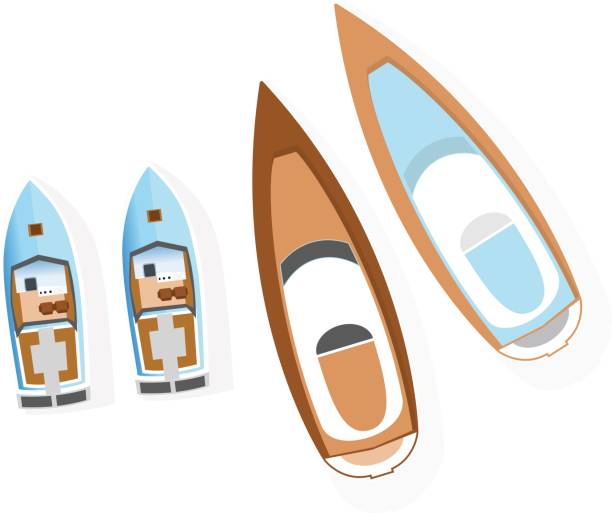 istock Set of boats from above. Water type transport and transportation 850665132