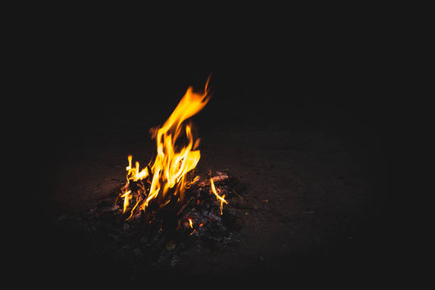 istock Flame of bonfire in night 850692462