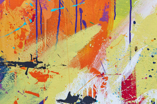 istock Multicolored vivid and textured gouache abstract background. 850696736