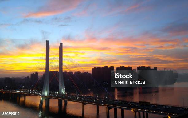 Huizhou Sunset Hesheng Bridge Stock Photo - Download Image Now - Asia, Bridge - Built Structure, China - East Asia