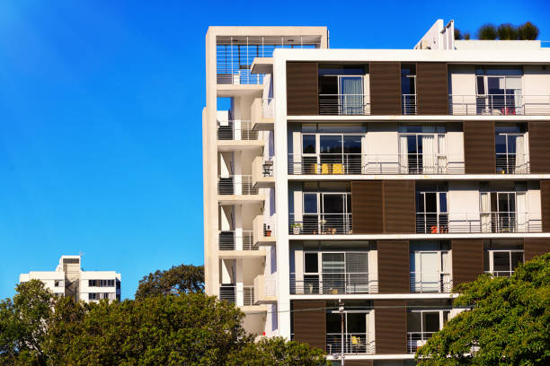 istock Fire escapes at side of apartment block 850700066