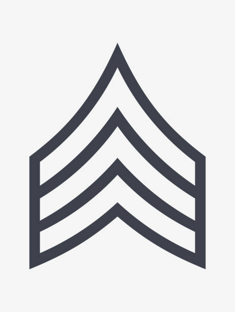 военные звания и знаки отличия. полосы и шевроны армии - sergeant stock illustrations