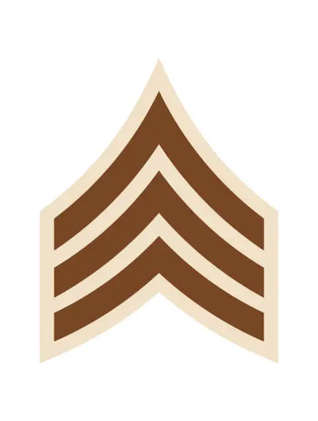 Vector illustration of Military Ranks and Insignia. Stripes and Chevrons of Army