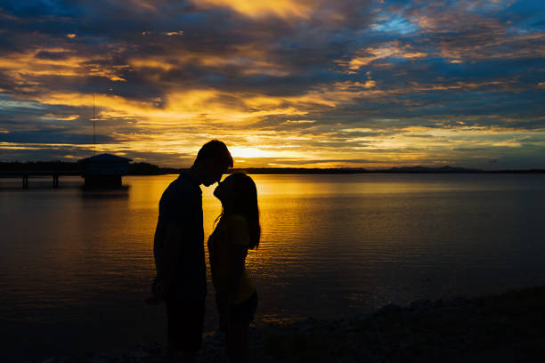 istock Silhouette couple in love. 850704260